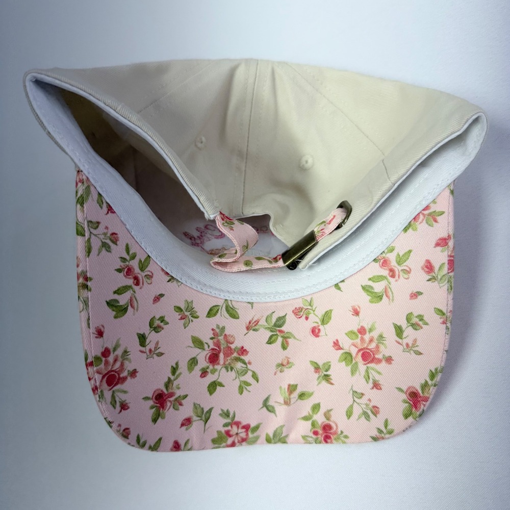 Zenana Cotton Baseball Cap Women OS Cream Silly Goose Club Pink Floral Fun Hat - Picture 2 of 6